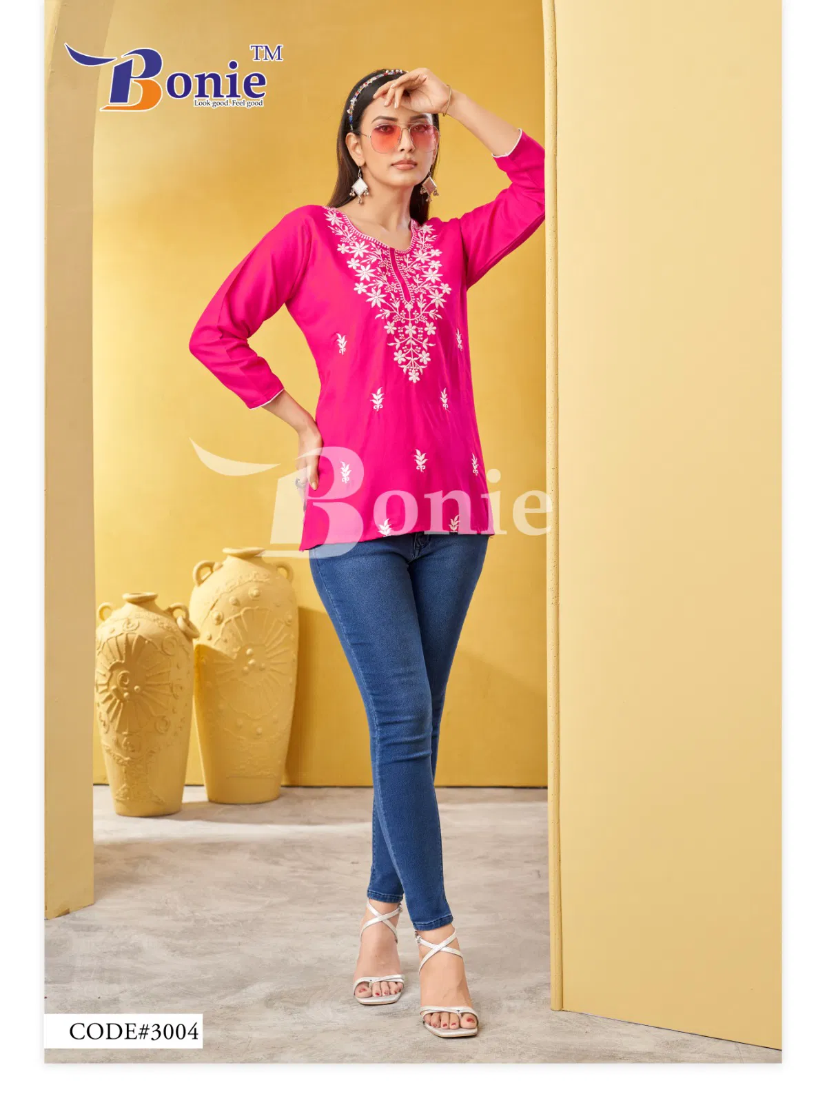 Aisha Vol 3 By Bonie Rayon Lucknowi Short Top Wholesale Online